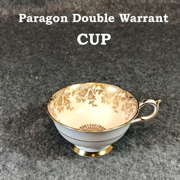 Paragon Double Warrant Vintage Gold Overlay Peach Cup, Collector's Item - Picture 1 of 8